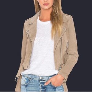 New BlankNYC Suede Moto Jacket in Sand Stoner Size M